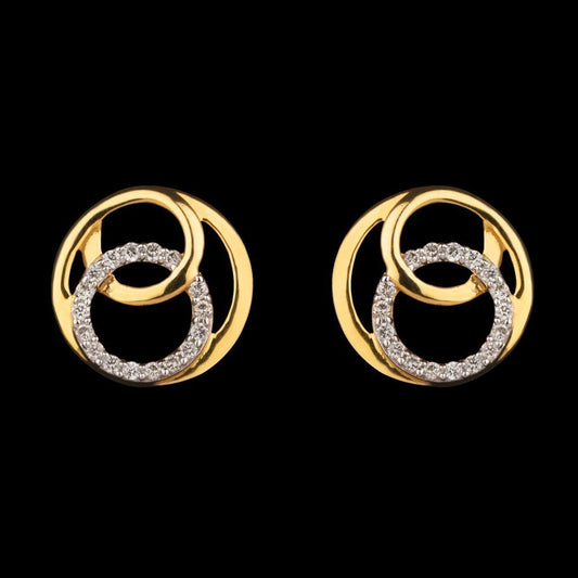 14K Yellow Gold Diamond Earrings - 0.16ct VVS-VS-HI