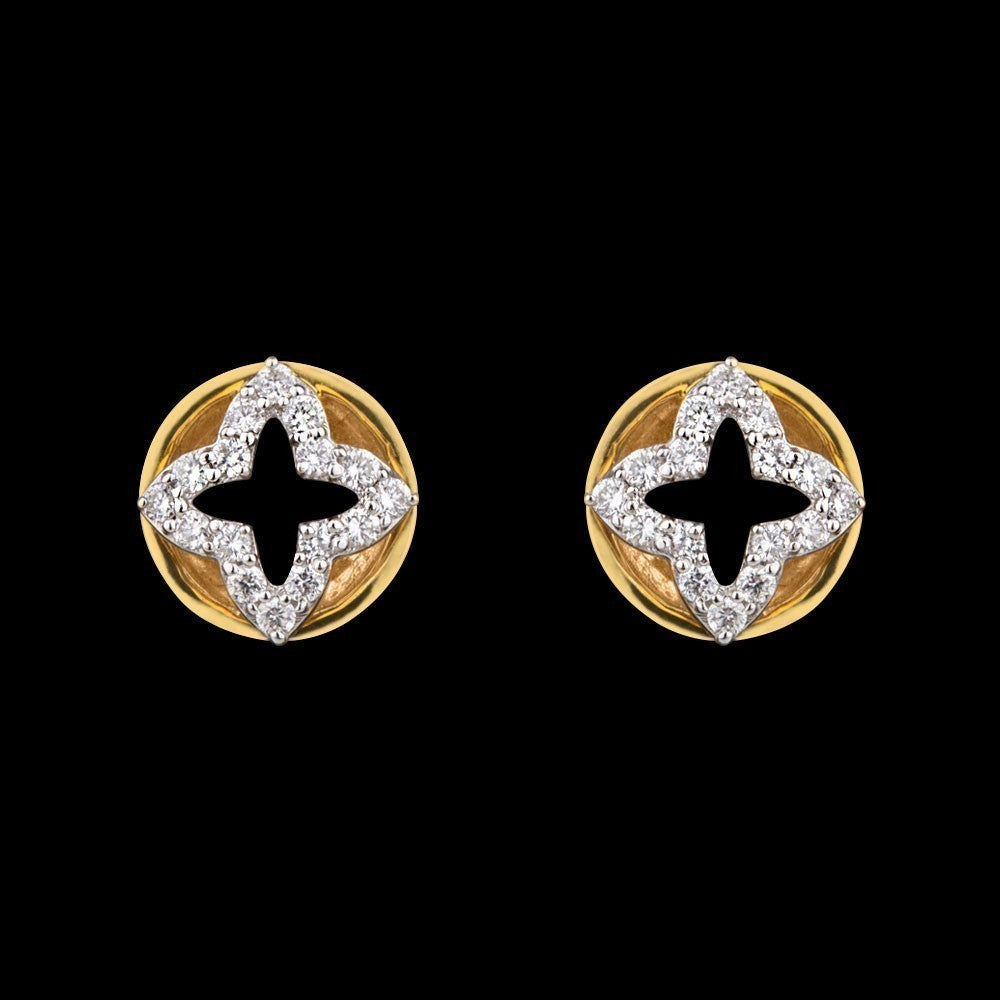 18K Yellow Gold Diamond Earrings - 0.23ct VS-GH