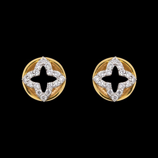18K Yellow Gold Diamond Earrings - 0.23ct VS-GH
