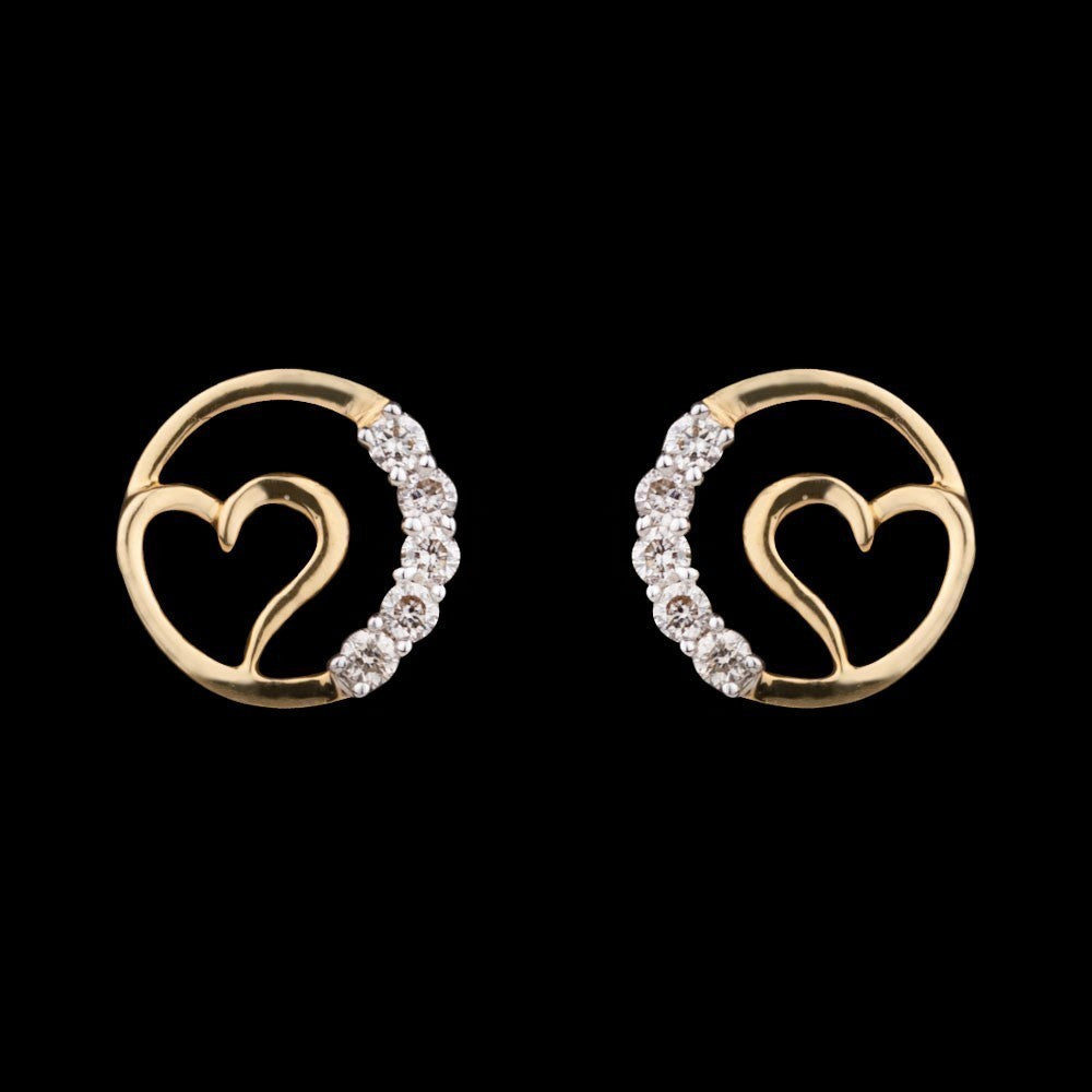 14K Yellow Gold Diamond Earrings - 0.12ct SI-IJ