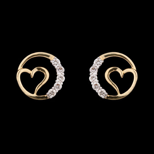 14K Yellow Gold Diamond Earrings - 0.12ct SI-IJ