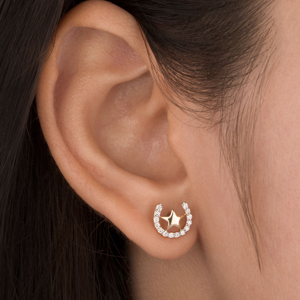 14K Yellow Gold Diamond Earrings - 0.21ct SI-IJ