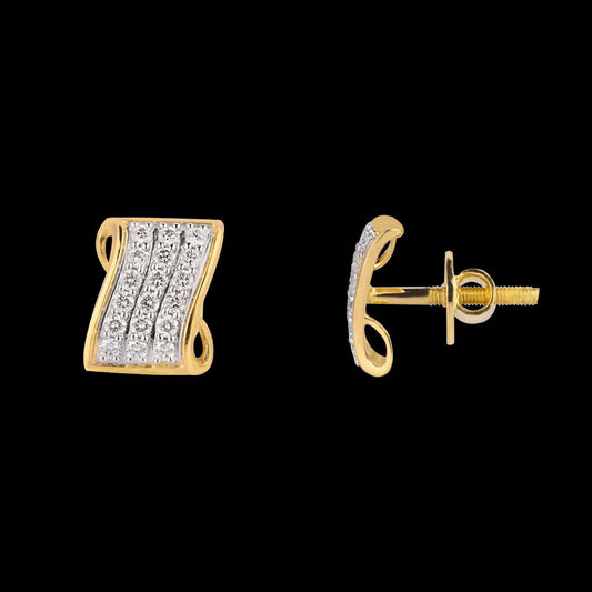 14K Yellow Gold Diamond Earrings - 0.42ct SI-GH