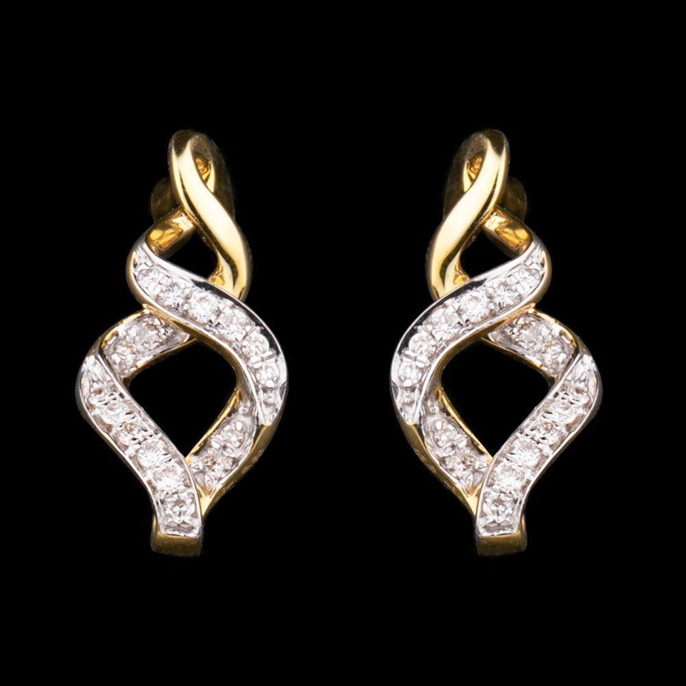 14K Yellow Gold Diamond Earrings - 0.2ct SI-IJ