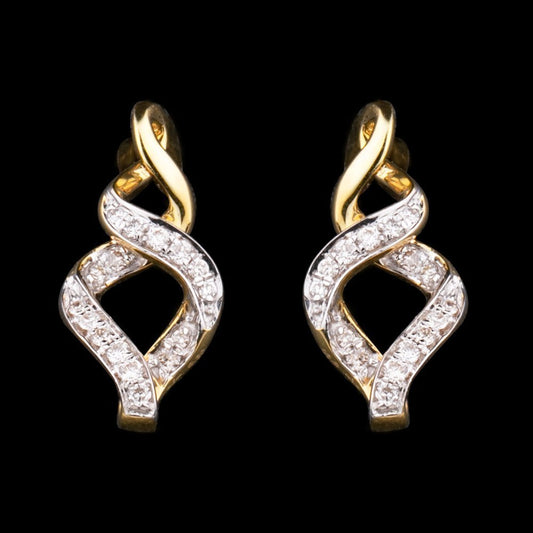 14K Yellow Gold Diamond Earrings - 0.2ct SI-IJ