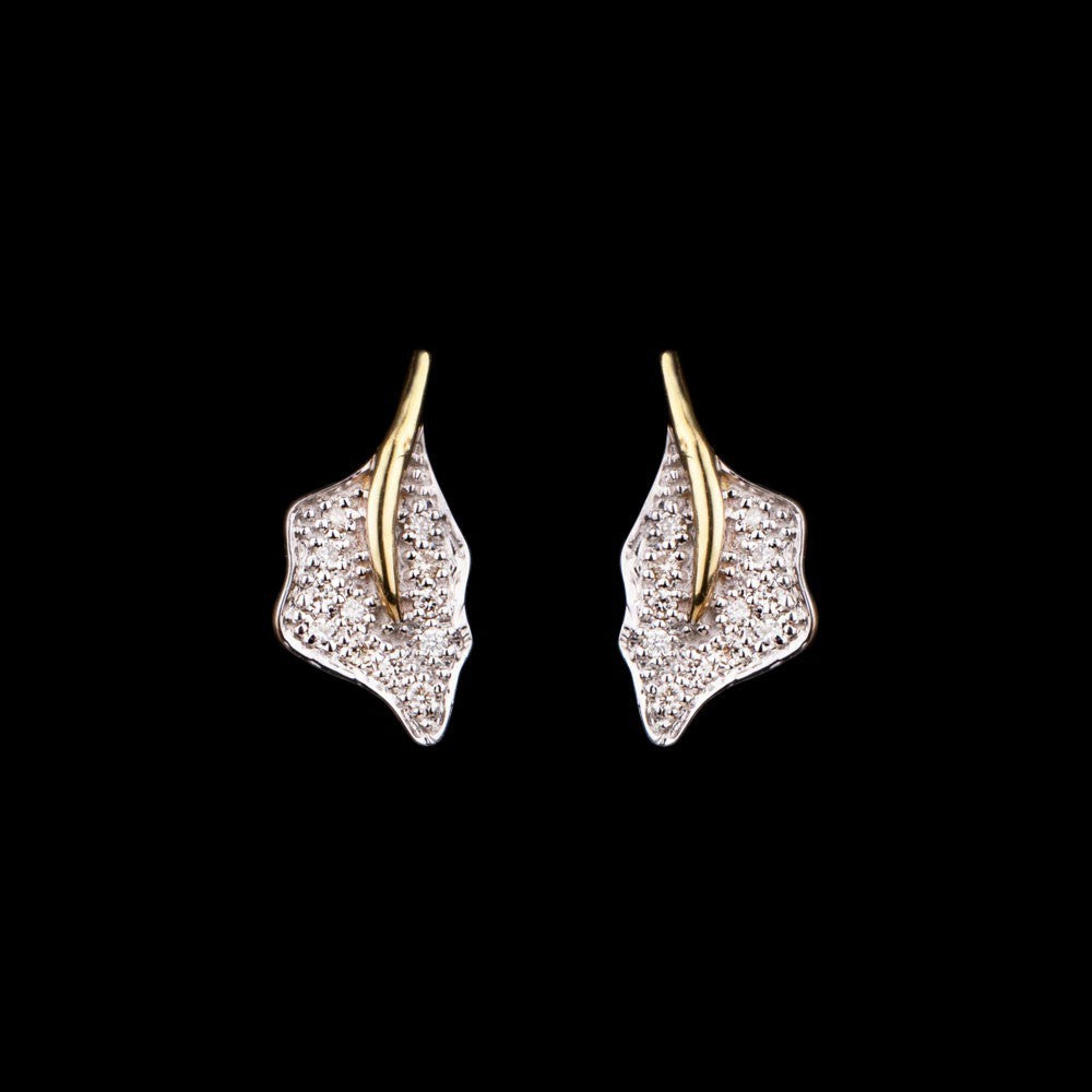 14K Yellow Gold Diamond Earrings - 0.1ct SI-IJ