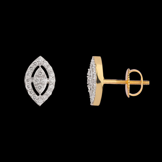 18K Yellow Gold Diamond Earrings - 0.36ct VS-FG
