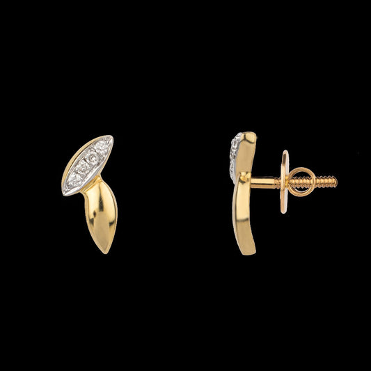 14K Yellow Gold Diamond Earrings - 0.04ct SI-IJ