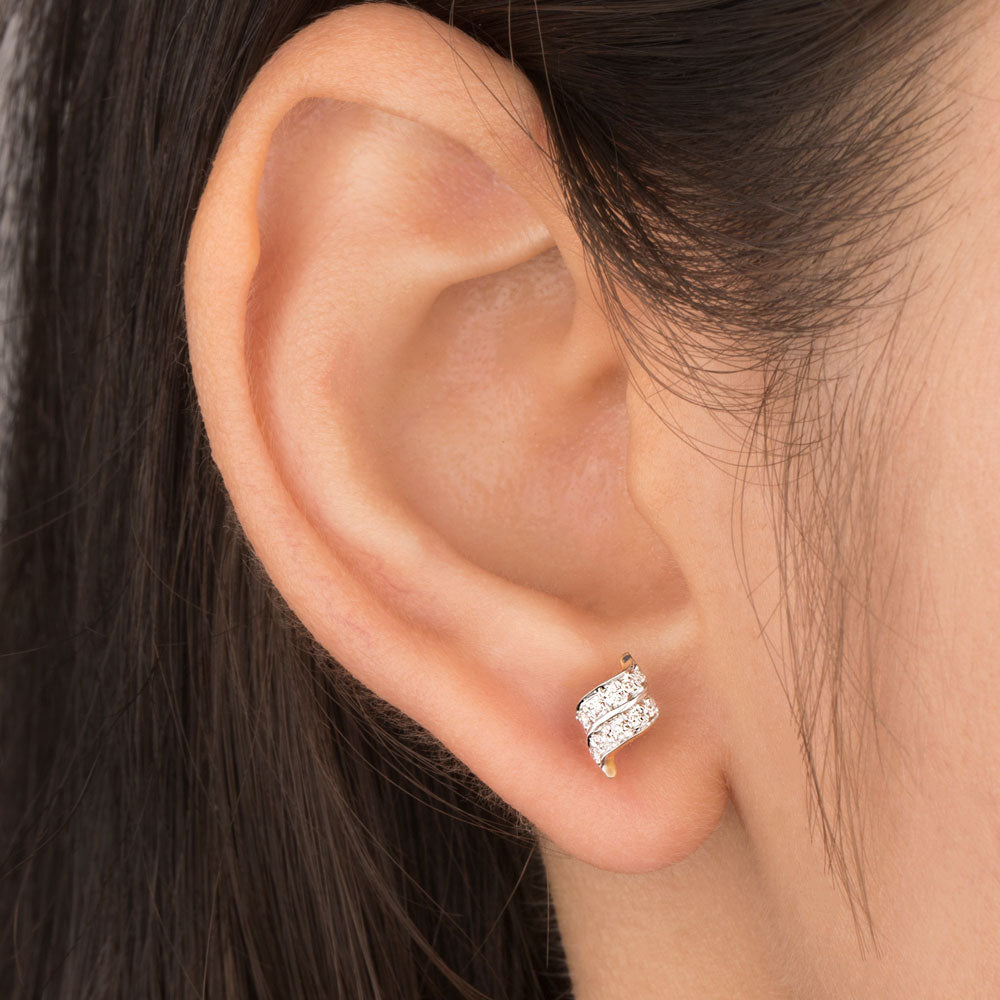 14K Yellow Gold Diamond Earrings - 0.08ct SI-IJ