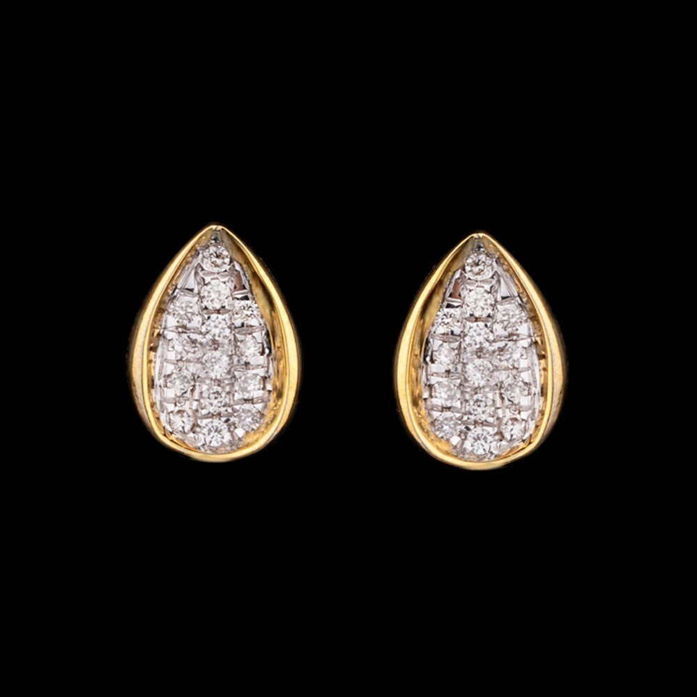 14K Yellow Gold Diamond Earrings - 0.1ct SI-IJ