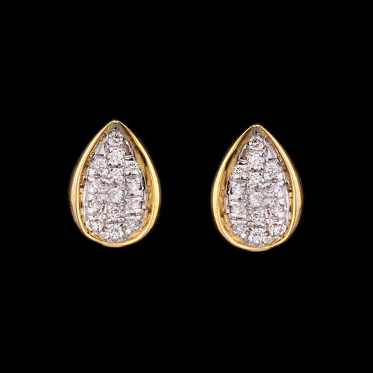 14K Yellow Gold Diamond Earrings - 0.1ct SI-IJ