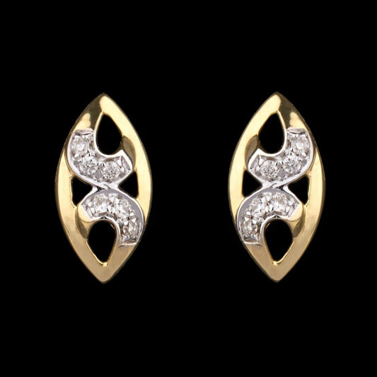 14K Yellow Gold Diamond Earrings - 0.05ct SI-IJ
