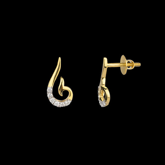 14K Yellow Gold Diamond Earrings - 0.22ct SI-IJ
