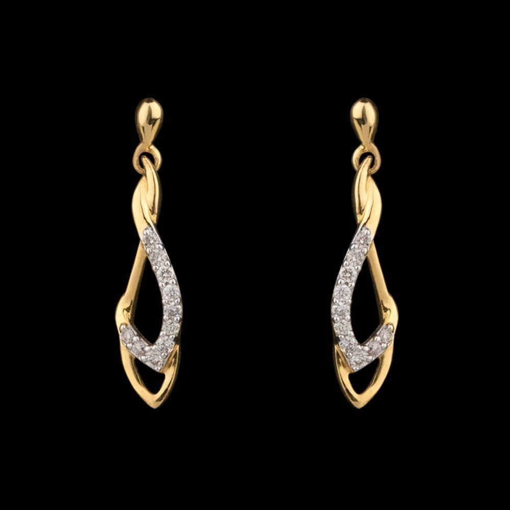 14K Yellow Gold Diamond Earrings - 0.08ct SI-IJ