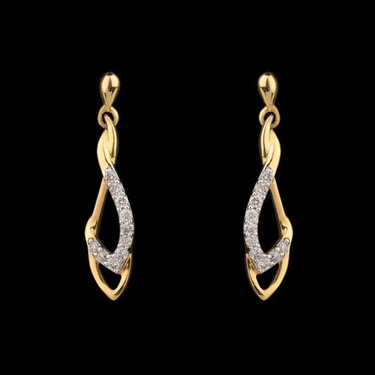 14K Yellow Gold Diamond Earrings - 0.08ct SI-IJ