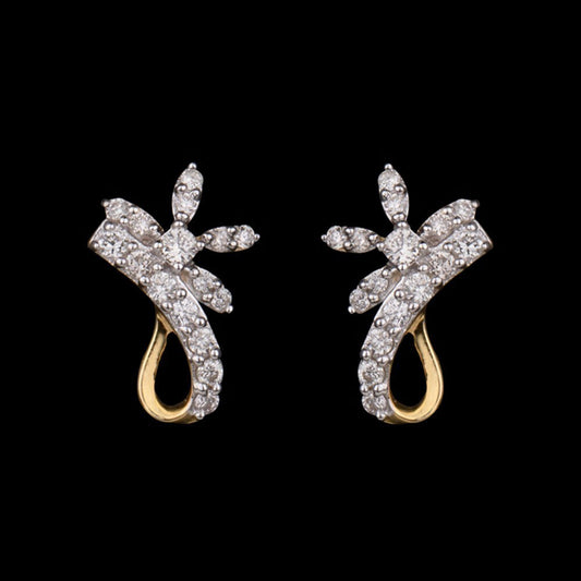 18K Yellow Gold Diamond Earrings - 0.2ct VVS-VS-IJ