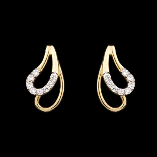 14K Yellow Gold Diamond Earrings - 0.19ct SI-IJ