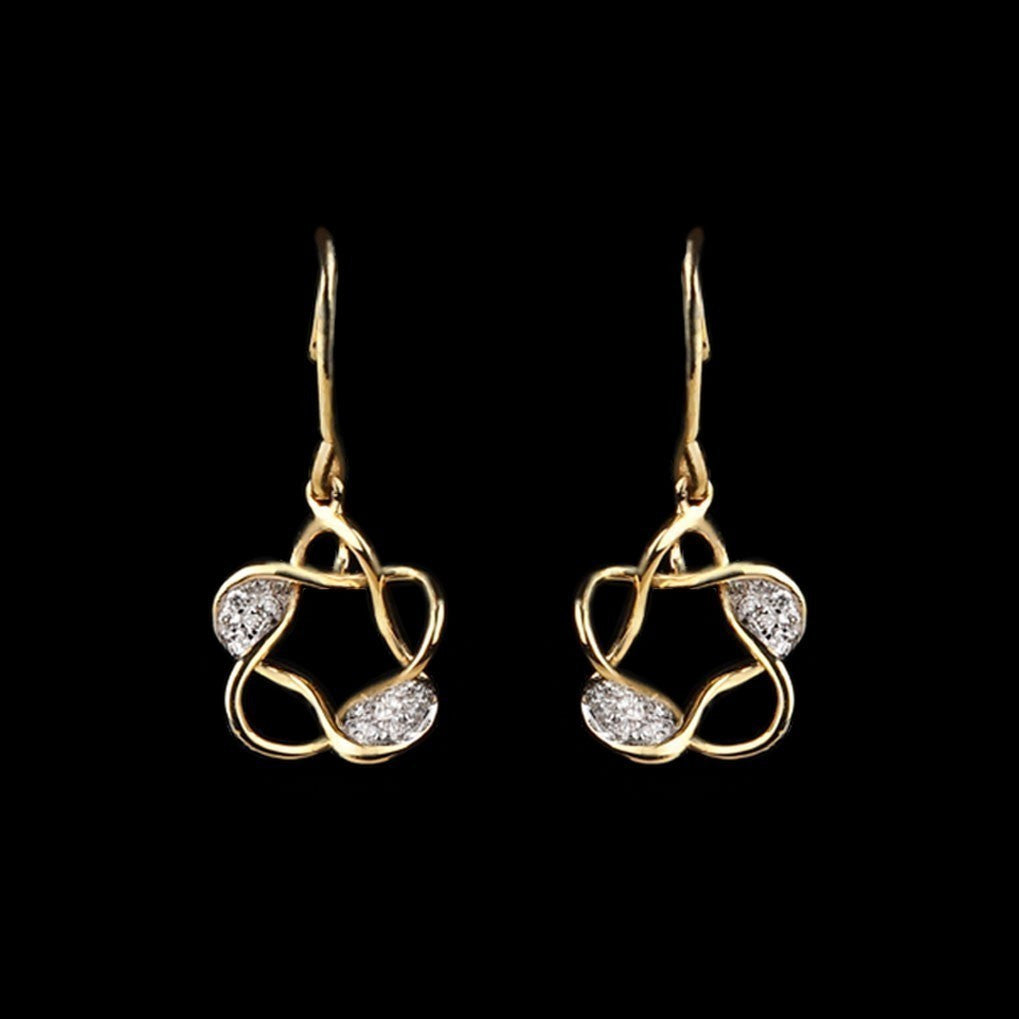14K Yellow Gold Diamond Earrings - 0.17ct SI-IJ