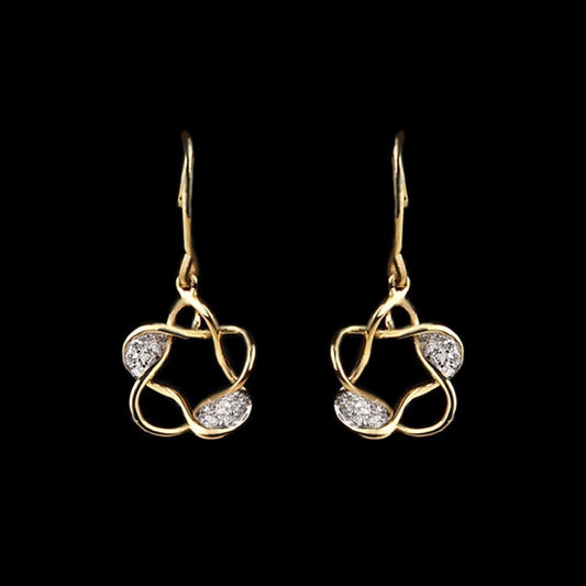 14K Yellow Gold Diamond Earrings - 0.17ct SI-IJ