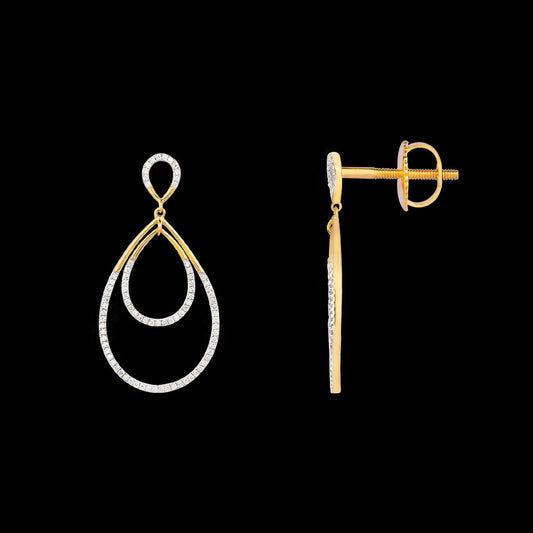 14K Yellow Gold Diamond Earrings - 0.95ct VS-IJK
