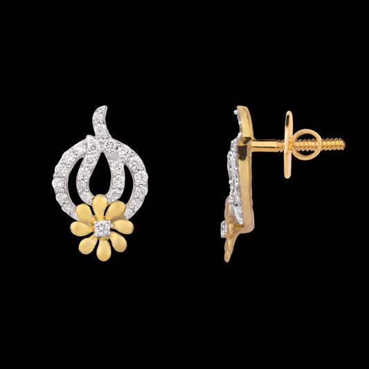 18K Yellow Gold Diamond Earrings - 0.39ct VS-GH