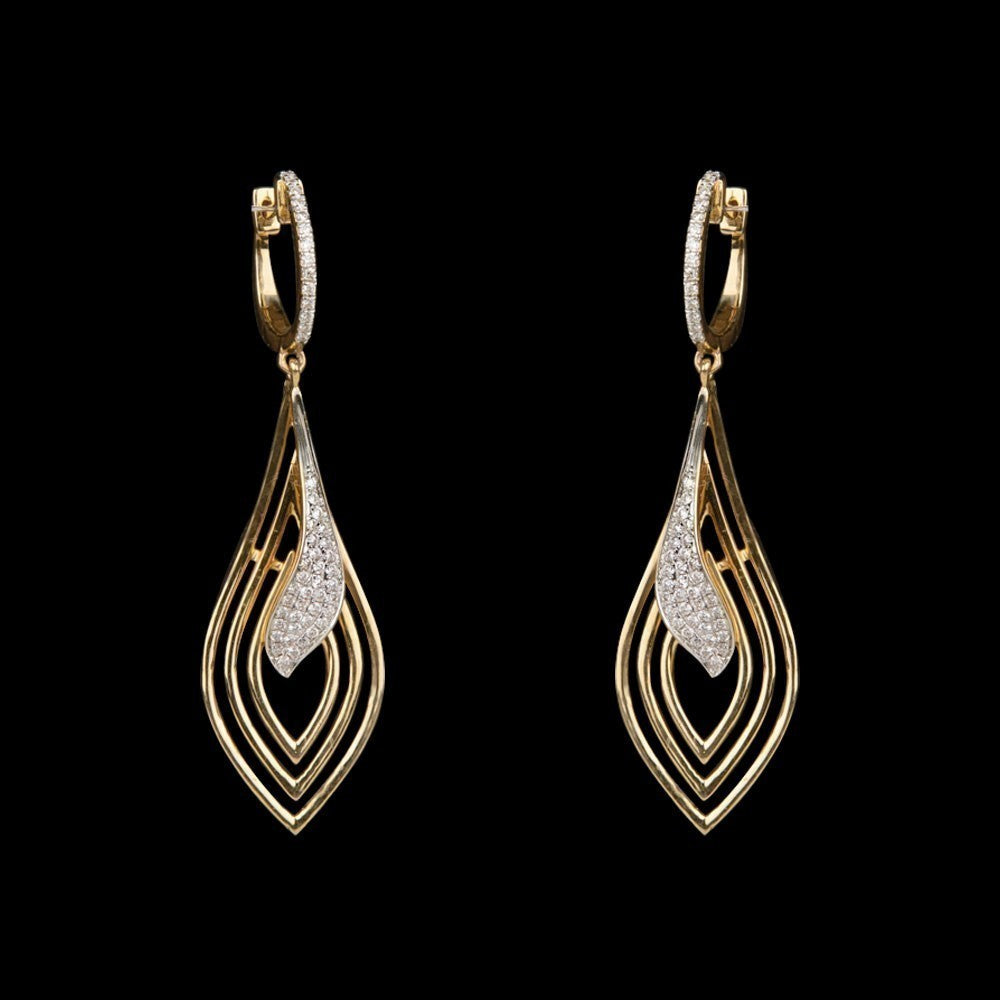 18K Yellow Gold Diamond Earrings - 0.34ct VS-GH