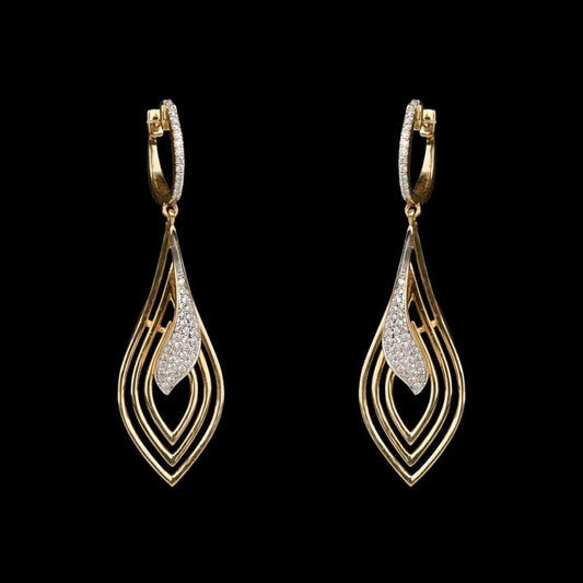 18K Yellow Gold Diamond Earrings - 0.34ct VS-GH