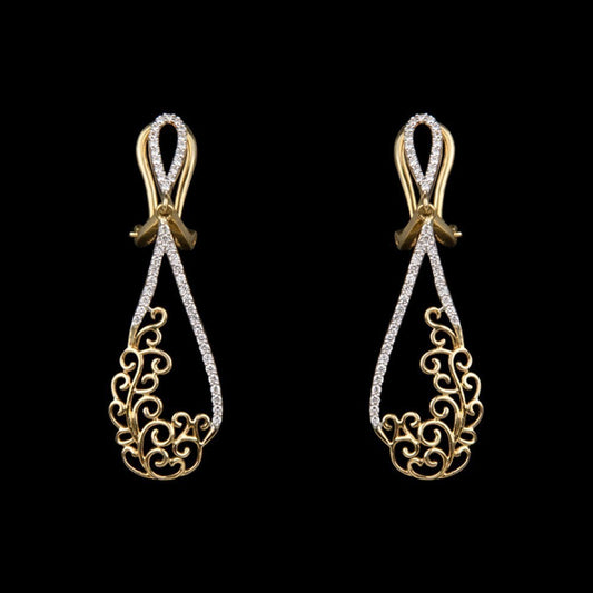 14K Yellow Gold Diamond Earrings - 0.55ct SI-IJ