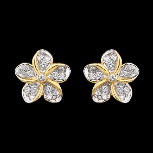 18K Yellow Gold Diamond Earrings - 0.17ct VS-GH