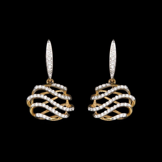 18K Yellow Gold Diamond Earrings - 0.34ct VS-GH