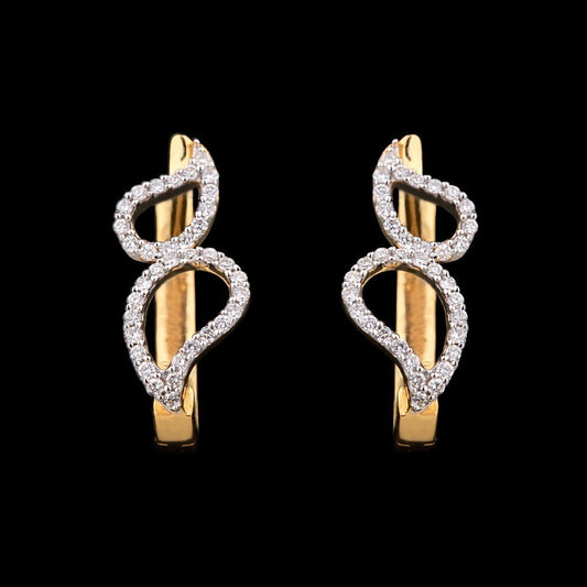 18K Yellow Gold Diamond Earrings - 0.24ct VS-GH