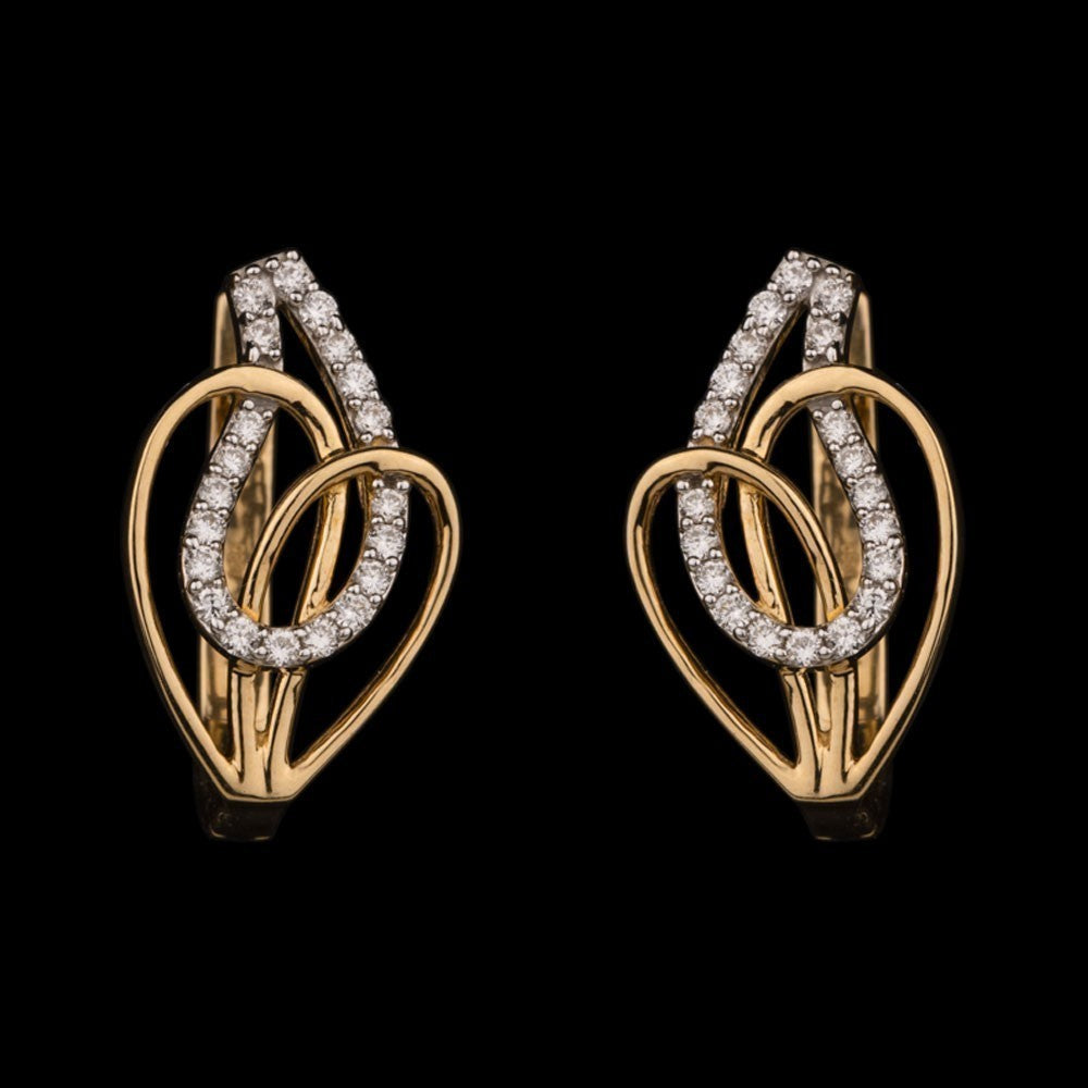 18K Yellow Gold Diamond Earrings - 0.23ct SI-GH