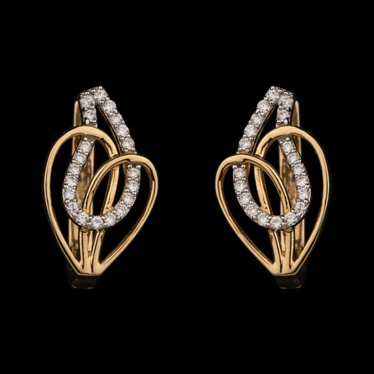 18K Yellow Gold Diamond Earrings - 0.23ct SI-GH