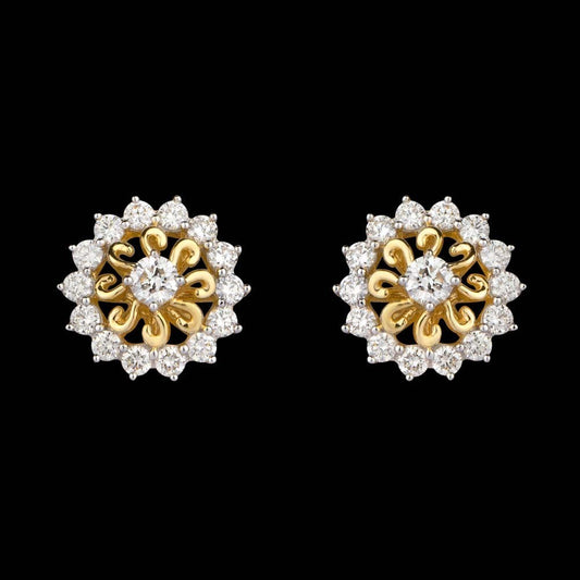 14K Yellow Gold Diamond Earrings - 0.63ct VVS-VS-HI
