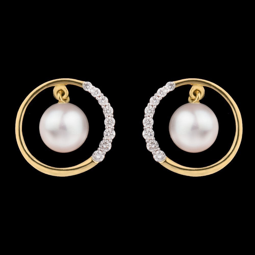 14K Yellow Gold Diamond Earrings - 0.24ct SI-IJ with Colour Stones