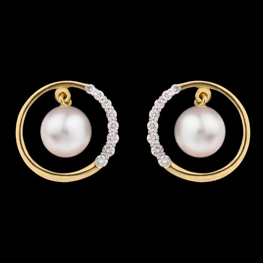 14K Yellow Gold Diamond Earrings - 0.24ct SI-IJ with Colour Stones