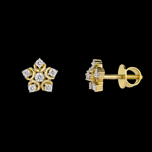14K Yellow Gold Diamond Earrings - 0.27ct SI-GH