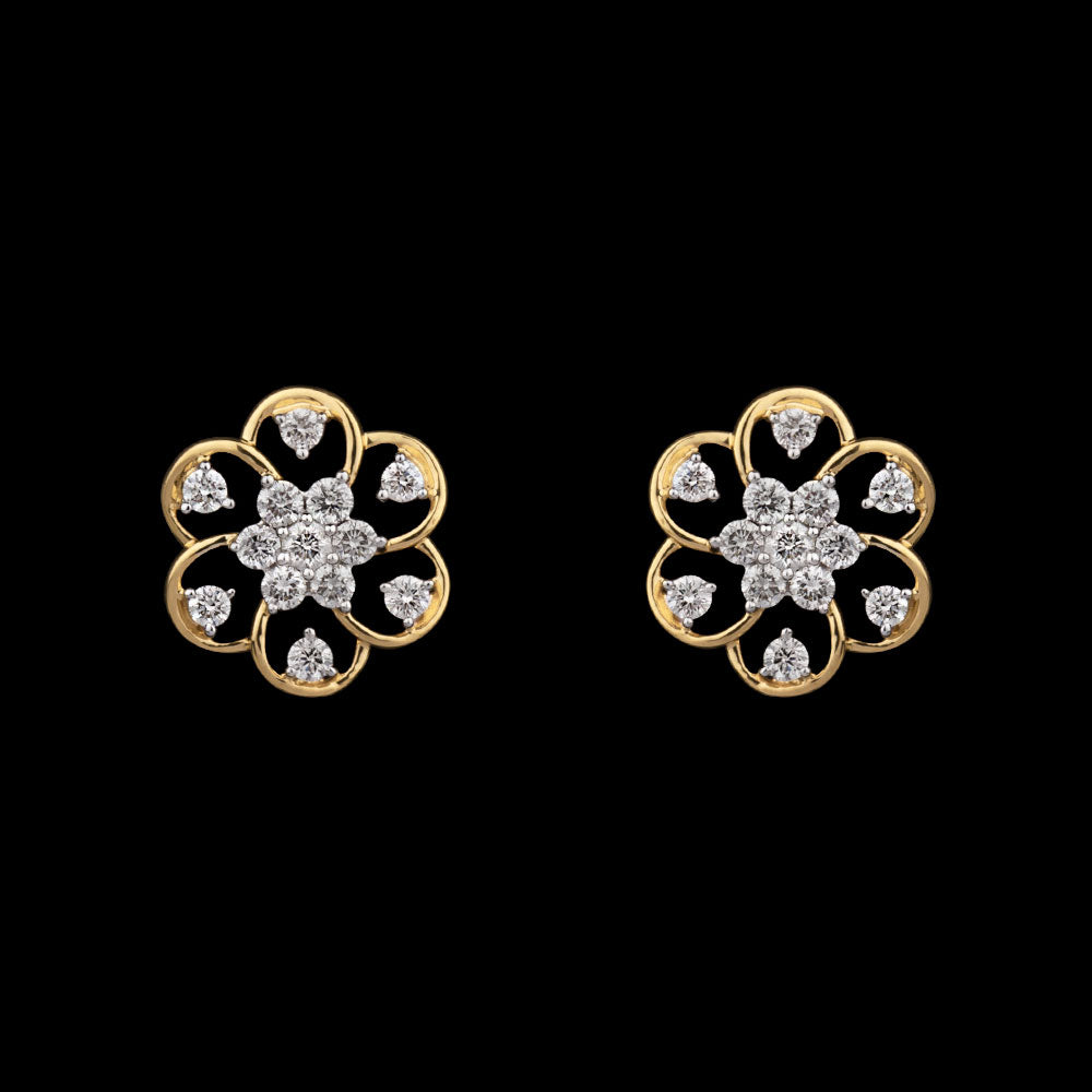 14K Yellow Gold Diamond Earrings - 0.43ct SI-GH