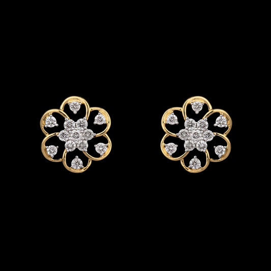 14K Yellow Gold Diamond Earrings - 0.43ct SI-GH