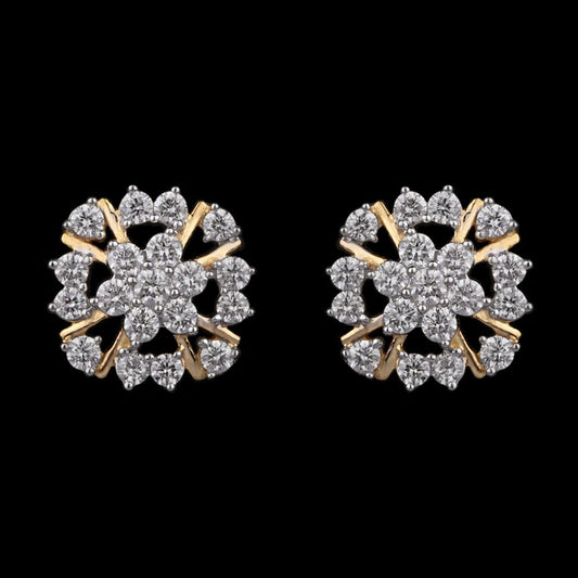 14K Yellow Gold Diamond Earrings - 0.55ct VS-GH