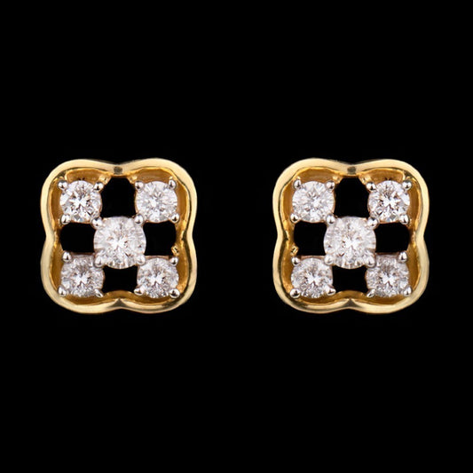 14K Yellow Gold Diamond Earrings - 0.22ct SI-GH