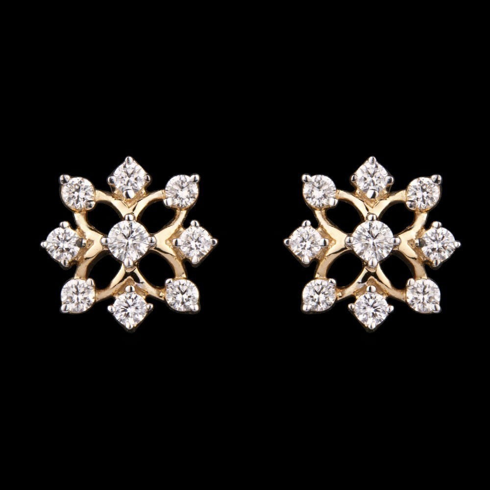 18K Yellow Gold Diamond Earrings - 0.366ct VVS-VS-GH