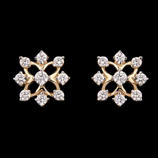18K Yellow Gold Diamond Earrings - 0.366ct VVS-VS-GH