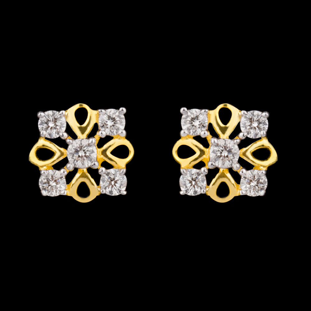 14K Yellow Gold Diamond Earrings - 0.26ct SI-IJ
