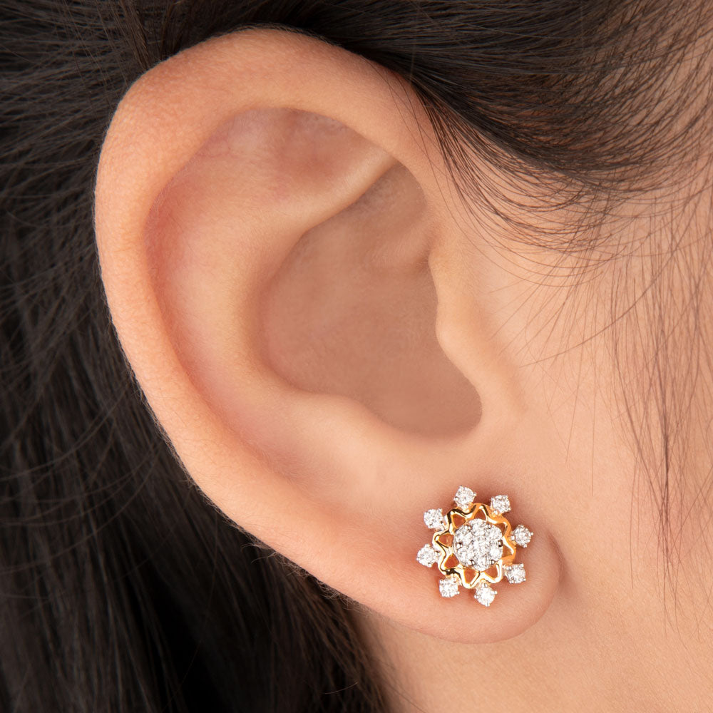 14K Yellow Gold Diamond Earrings - 0.41ct VS-FG