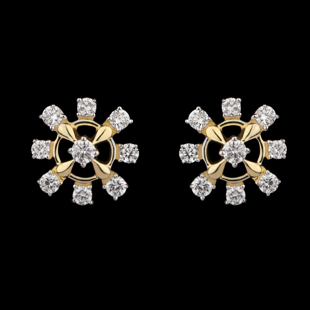 18K Yellow Gold Diamond Earrings - 0.373ct VVS-VS-GH