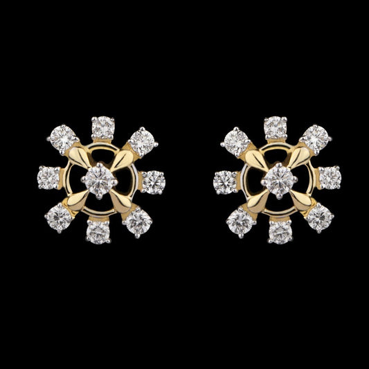 18K Yellow Gold Diamond Earrings - 0.373ct VVS-VS-GH