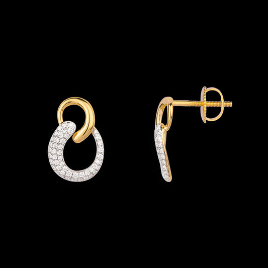 18K Yellow Gold Diamond Earrings - 0.6ct VVS-VS-EF