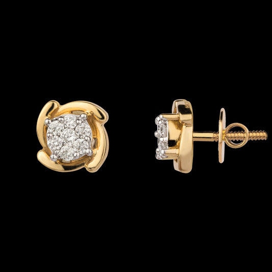 14K Yellow Gold Diamond Earrings - 0.2ct SI-IJ