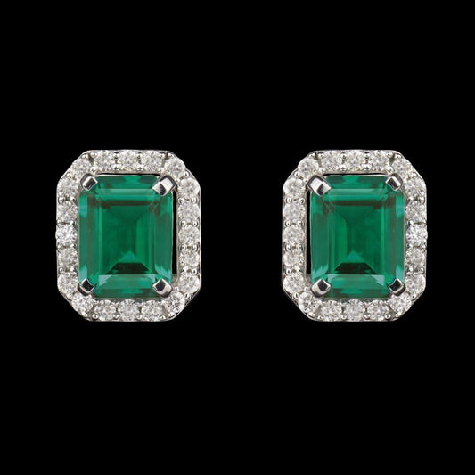 14K Yellow Gold Diamond Earrings - 0.45ct SI-IJ with Colour Stones